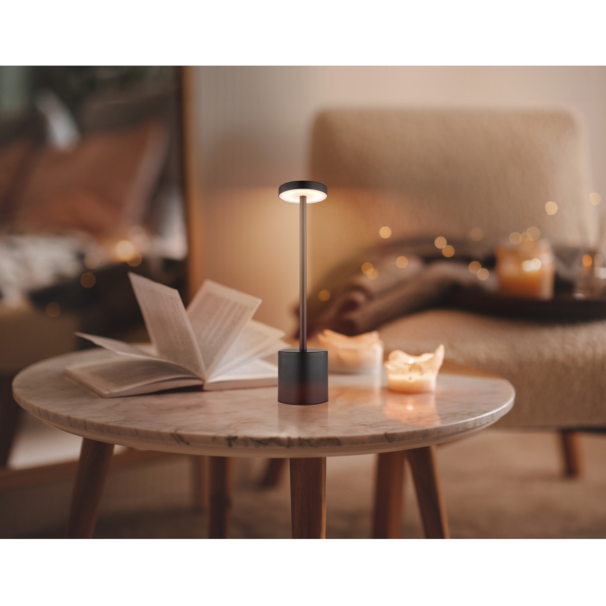 Globo - Lámpara de mesa regulable LED táctil LED/1,2W/3,7V 2000K/3500K/7000K 1200 mAh USB negro