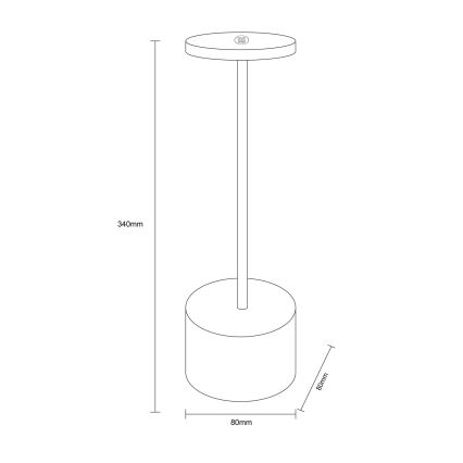 Globo - Lámpara de mesa regulable LED táctil LED/1,2W/3,7V 2000K/3500K/7000K 1200 mAh USB cromo mate