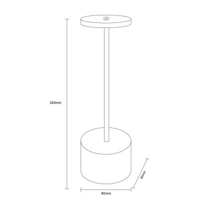 Globo - Lámpara de mesa regulable LED táctil LED/1,2W/3,7V 2000K/3500K/7000K 1200 mAh USB blanco