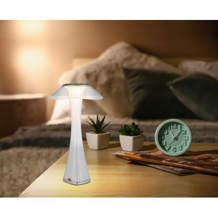Globo 21025C - Lámpara de mesa LED recargable y regulable AMBRA LED/2,5W/3,7V 2700K/4500K/6500K blanco