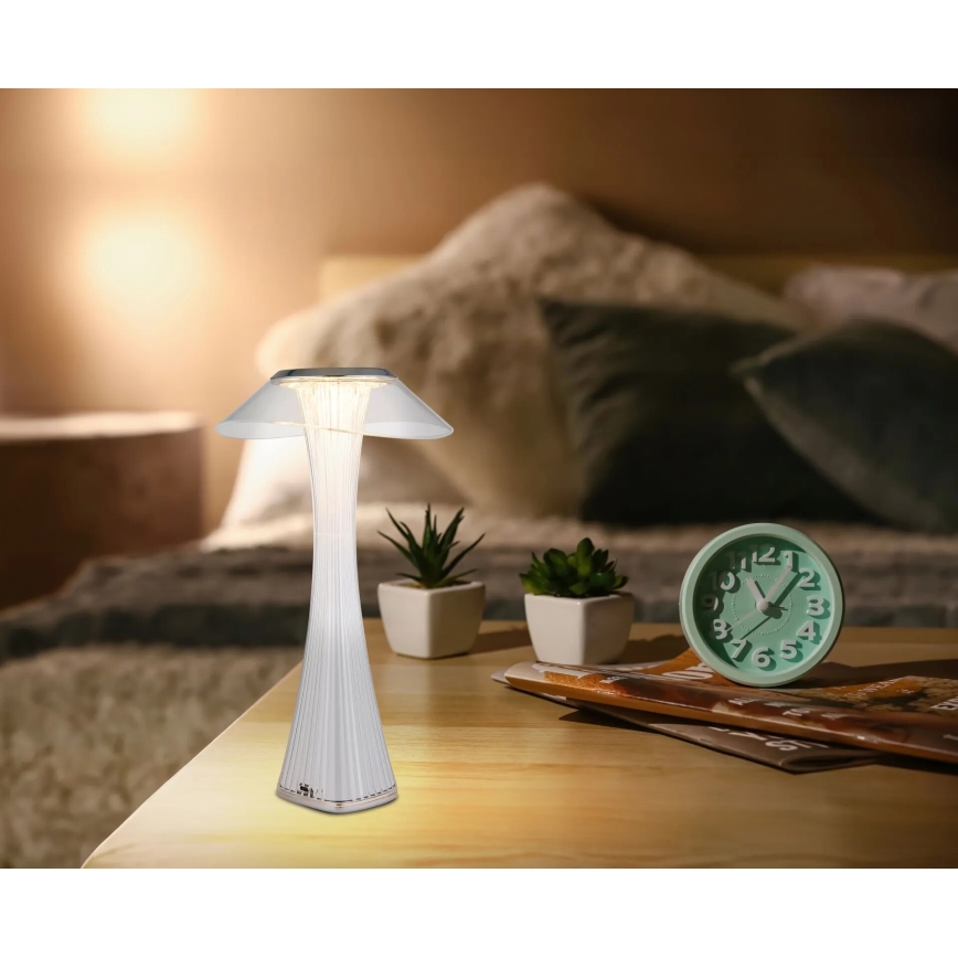 Globo 21025C - Lámpara de mesa LED recargable y regulable AMBRA LED/2,5W/3,7V 2700K/4500K/6500K blanco