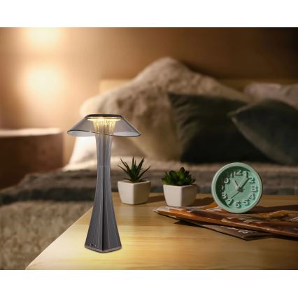 Globo 21025S - Lámpara de mesa LED recargable y regulable AMBRA LED/2,5W/3,7V 2700K/4500K/6500K negro