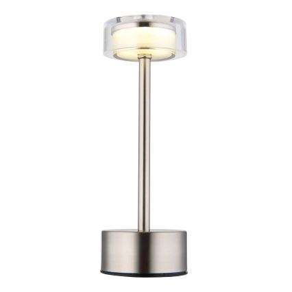 Globo - Lámpara LED de mesa táctil recargable y regulable LED/2,5W/3,7V 2700/4000/6500K 1800mAh cromo mate