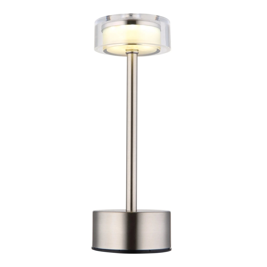 Globo - Lámpara LED de mesa táctil recargable y regulable LED/2,5W/3,7V 2700/4000/6500K 1800mAh cromo mate