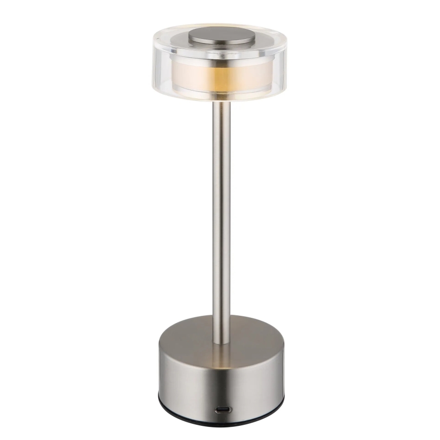 Globo - Lámpara LED de mesa táctil recargable y regulable LED/2,5W/3,7V 2700/4000/6500K 1800mAh cromo mate