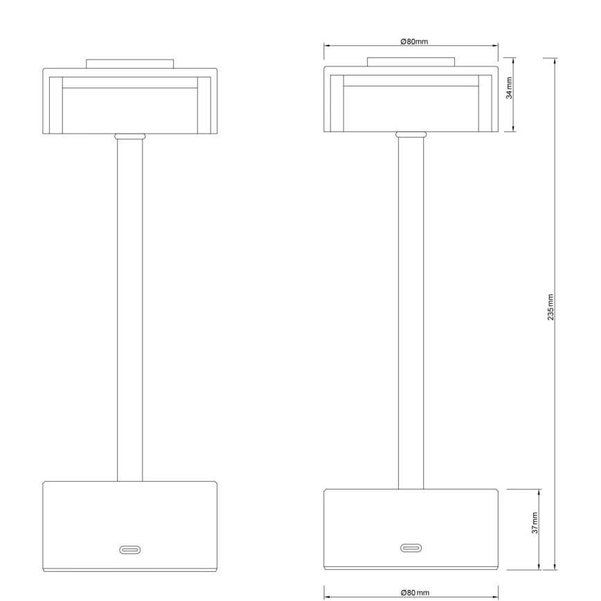 Globo - Lámpara LED de mesa táctil recargable y regulable LED/2,5W/3,7V 2700/4000/6500K 1800mAh cromo mate