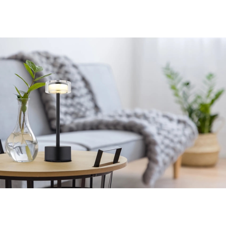 Globo - Lámpara de mesa LED táctil recargable y regulable LED/2,5W/3,7V 2700/4000/6500K 1800mAh negro