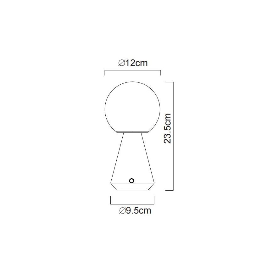 Globo - Lámpara de mesa LED táctil regulable para exterior LED/1,5W/5V 3000/4500/6500K 1800 mAh IP41 cobre