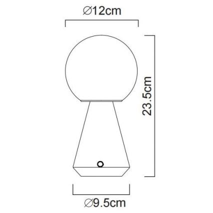 Globo - Lámpara de mesa LED táctil regulable para exterior LED/1,5W/5V 3000/4500/6500K 1800 mAh IP41 cromo mate