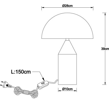 Globo - Lámpara de mesa 2xE27/40W/230V