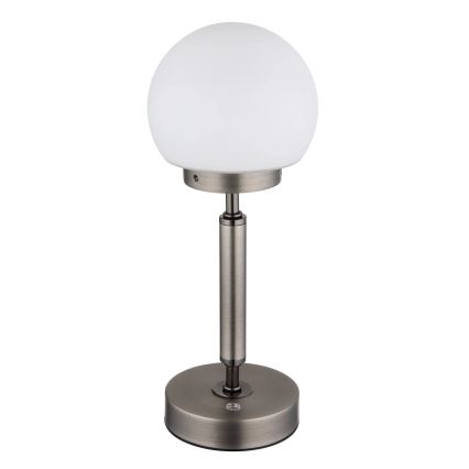 Globo - LED Lámpara de mesa táctil recargable y regulable LED/2,5W/5V 1800mAh 2700/4000/6500K antracita