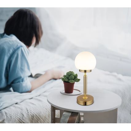 Globo - LED Lámpara de mesa táctil recargable y regulable LED/2,5W/5V 1800mAh 2700/4000/6500K latón