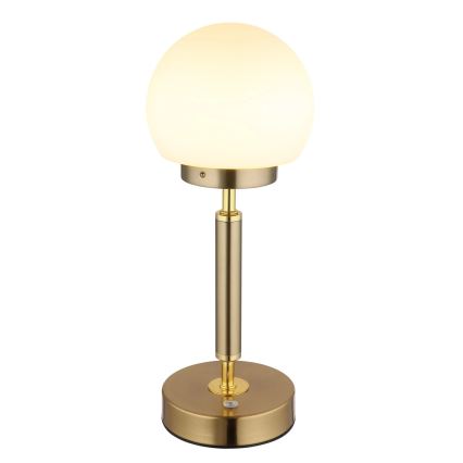 Globo - LED Lámpara de mesa táctil recargable y regulable LED/2,5W/5V 1800mAh 2700/4000/6500K latón
