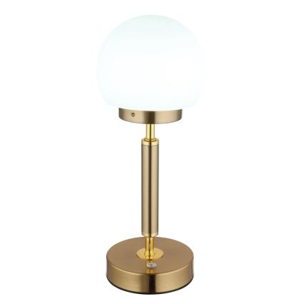 Globo - LED Lámpara de mesa táctil recargable y regulable LED/2,5W/5V 1800mAh 2700/4000/6500K latón