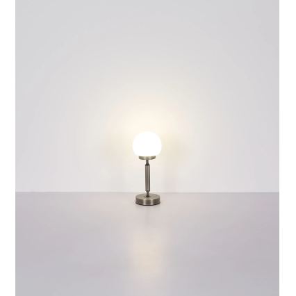 Globo - LED Lámpara de mesa táctil recargable y regulable LED/2,5W/5V 1800mAh 2700/4000/6500K cromo mate
