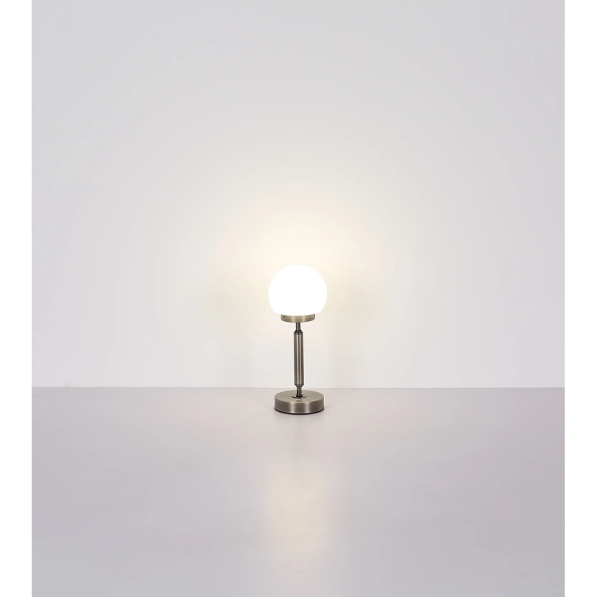 Globo - LED Lámpara de mesa táctil recargable y regulable LED/2,5W/5V 1800mAh 2700/4000/6500K cromo mate