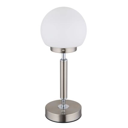 Globo - LED Lámpara de mesa táctil recargable y regulable LED/2,5W/5V 1800mAh 2700/4000/6500K cromo mate