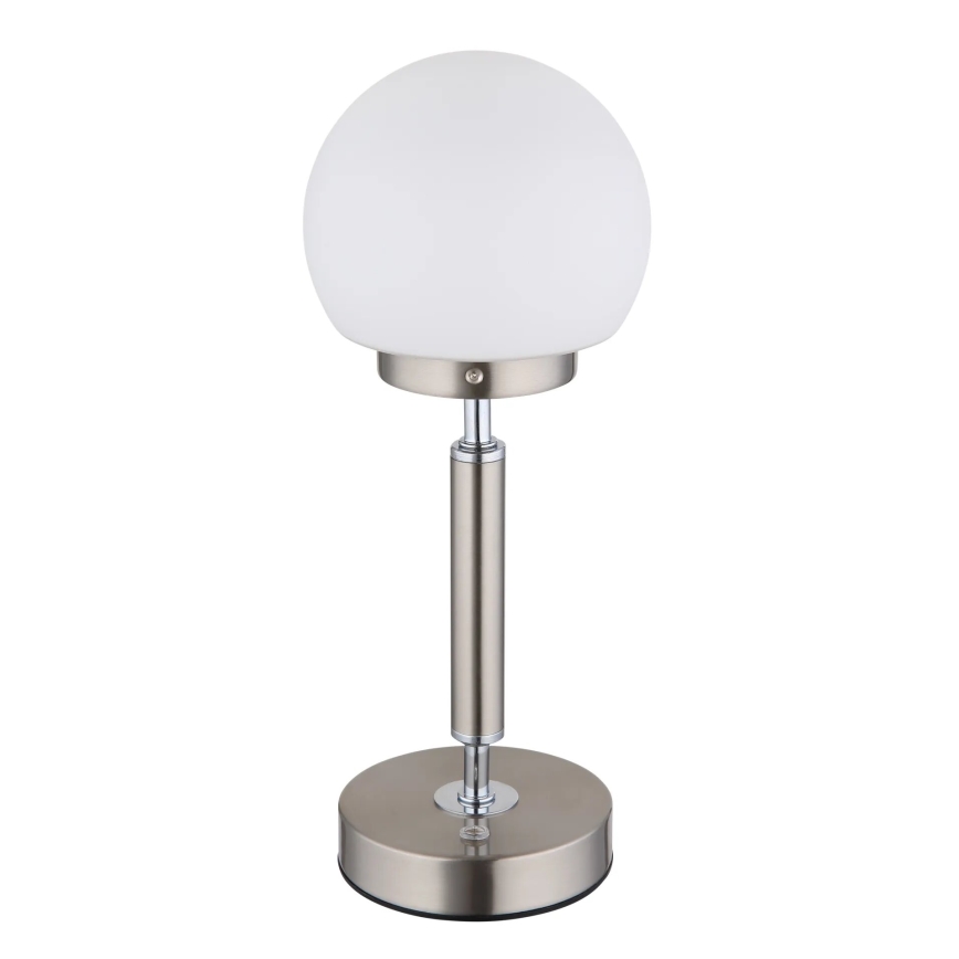 Globo - LED Lámpara de mesa táctil recargable y regulable LED/2,5W/5V 1800mAh 2700/4000/6500K cromo mate