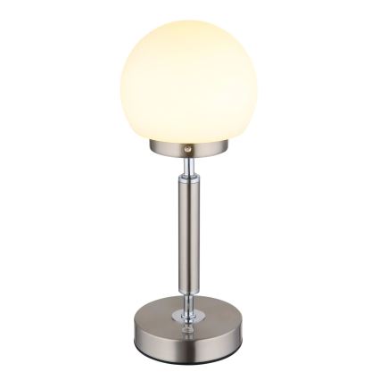 Globo - LED Lámpara de mesa táctil recargable y regulable LED/2,5W/5V 1800mAh 2700/4000/6500K cromo mate
