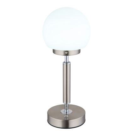 Globo - LED Lámpara de mesa táctil recargable y regulable LED/2,5W/5V 1800mAh 2700/4000/6500K cromo mate