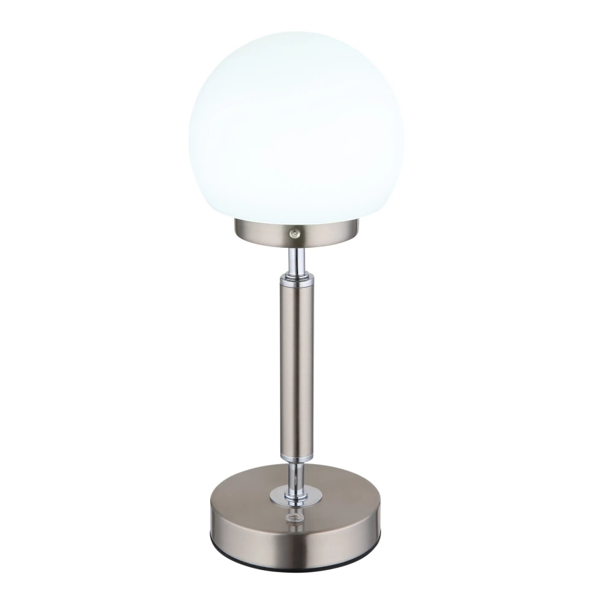 Globo - LED Lámpara de mesa táctil recargable y regulable LED/2,5W/5V 1800mAh 2700/4000/6500K cromo mate