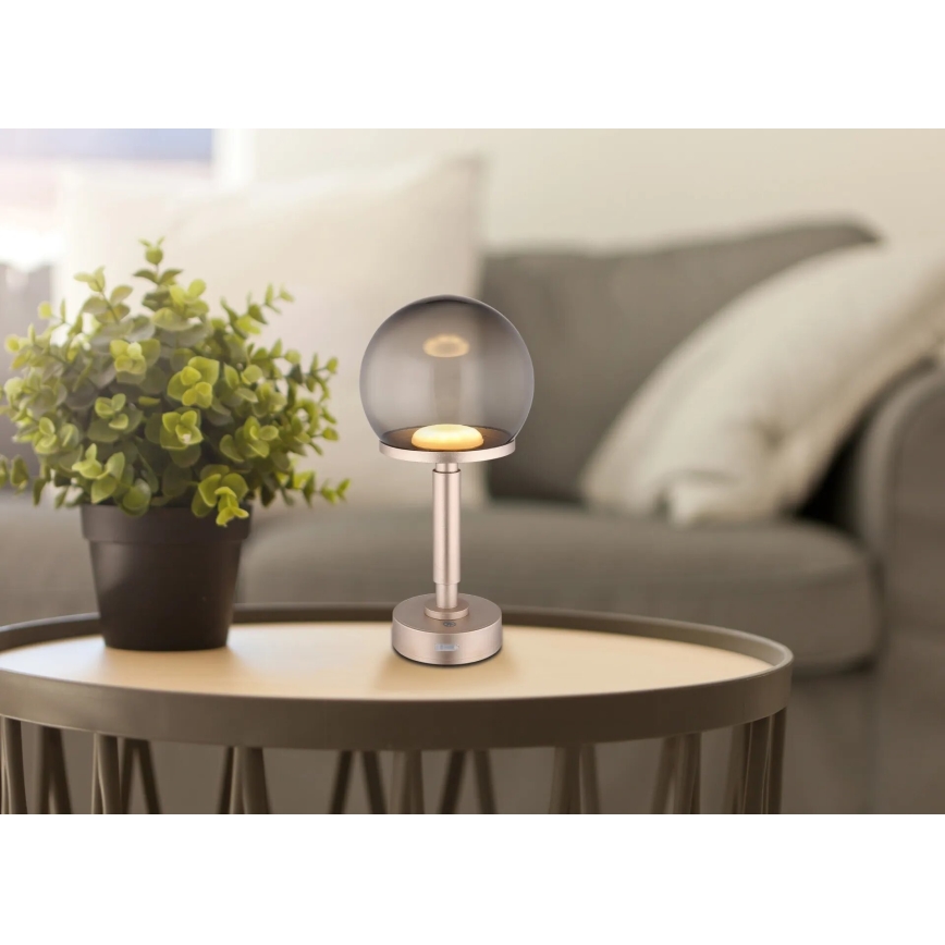 Globo - LED Lámpara de mesa táctil recargable y regulable LED/2,5W/5V 1800mAh 2700/4000/6500K Oro rosa