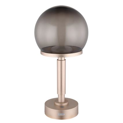Globo - LED Lámpara de mesa táctil recargable y regulable LED/2,5W/5V 1800mAh 2700/4000/6500K Oro rosa