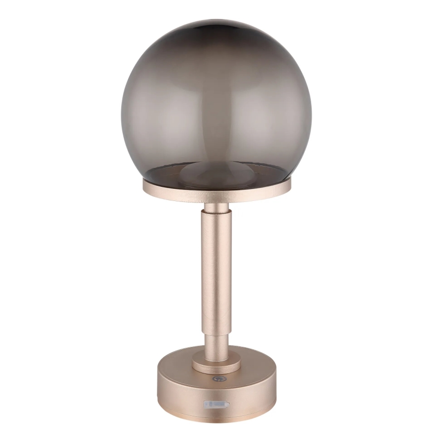 Globo - LED Lámpara de mesa táctil recargable y regulable LED/2,5W/5V 1800mAh 2700/4000/6500K Oro rosa