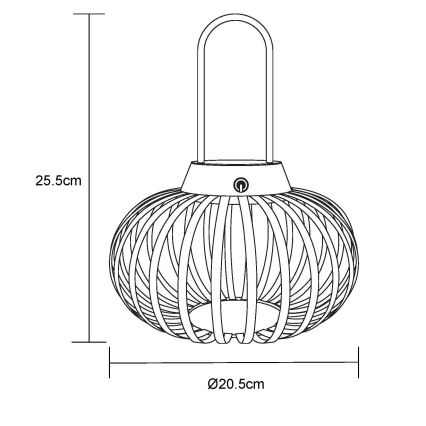 Globo - Lámpara de sobremesa LED recargable, táctil y regulable LED/1W/3,7V 1500 mAh