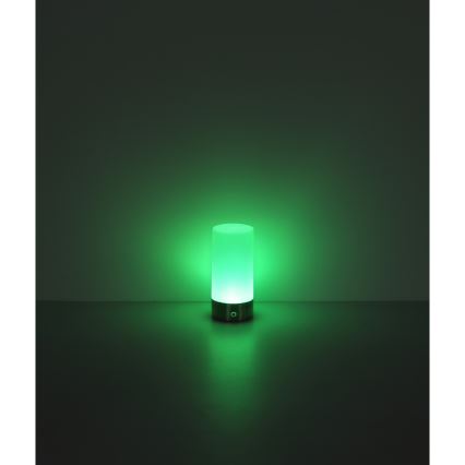Globo - Lámpara de mesa LED RGBW táctil regulable para exterior LED/1,8W/5V 1500 mAh IP44 cromo mate