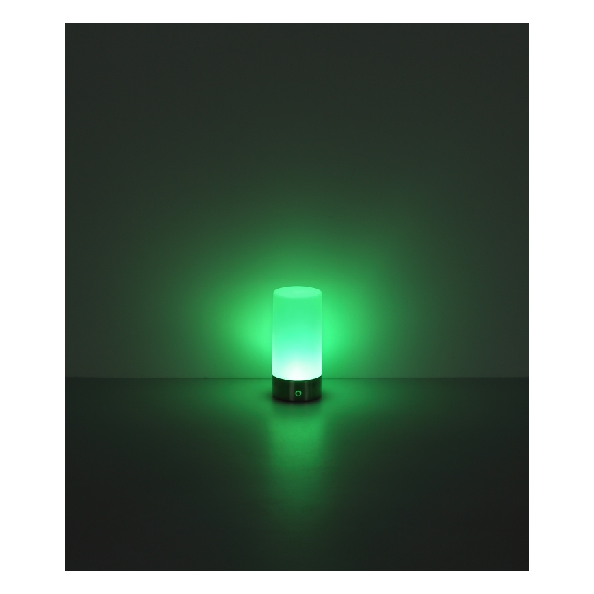 Globo - Lámpara de mesa LED RGBW táctil regulable para exterior LED/1,8W/5V 1500 mAh IP44 cromo mate