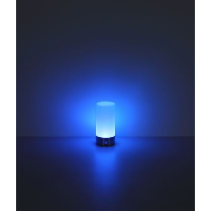 Globo - Lámpara de mesa LED RGBW táctil regulable para exterior LED/1,8W/5V 1500 mAh IP44 cromo mate