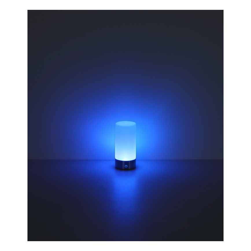 Globo - Lámpara de mesa LED RGBW táctil regulable para exterior LED/1,8W/5V 1500 mAh IP44 cromo mate