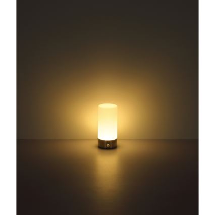 Globo - Lámpara de mesa LED RGBW táctil regulable para exterior LED/1,8W/5V 1500 mAh IP44 cromo mate
