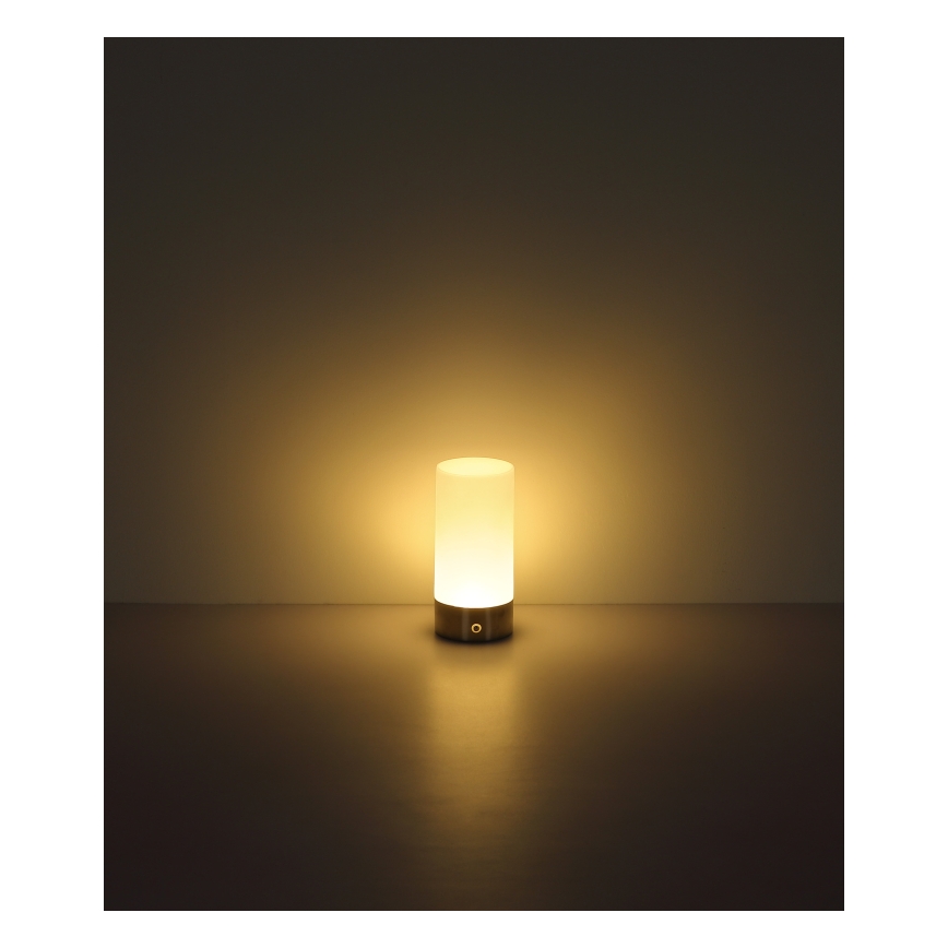 Globo - Lámpara de mesa LED RGBW táctil regulable para exterior LED/1,8W/5V 1500 mAh IP44 cromo mate