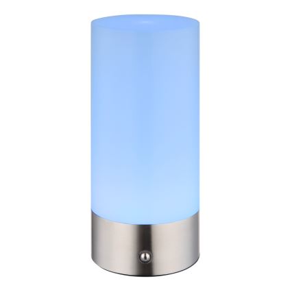 Globo - Lámpara de mesa LED RGBW táctil regulable para exterior LED/1,8W/5V 1500 mAh IP44 cromo mate