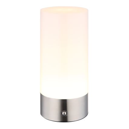 Globo - Lámpara de mesa LED RGBW táctil regulable para exterior LED/1,8W/5V 1500 mAh IP44 cromo mate