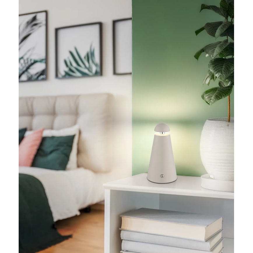 Globo - Lámpara de sobremesa LED recargable, táctil y regulable LED/1,2W/5V 1200 mAh