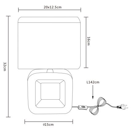 Globo 21603 - Lámpara de mesa KILAUEA 1xE14/40W/230V