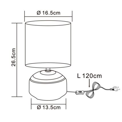 Globo - Lámpara de mesa 1xE14/40W/230V gris/cerámica