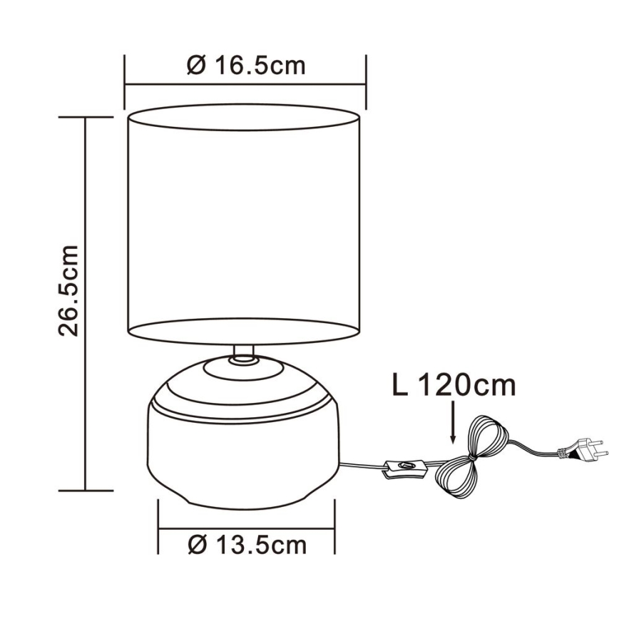 Globo - Lámpara de mesa 1xE14/40W/230V gris/cerámica