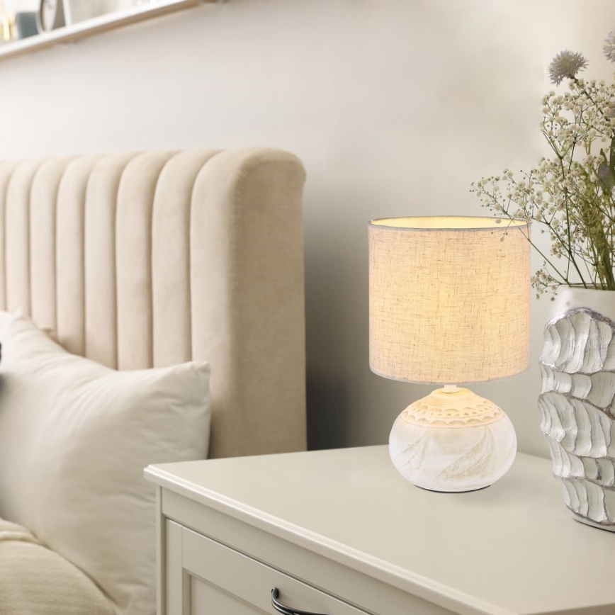 Globo - Lámpara de mesa 1xE14/40W/230V beige/cerámica