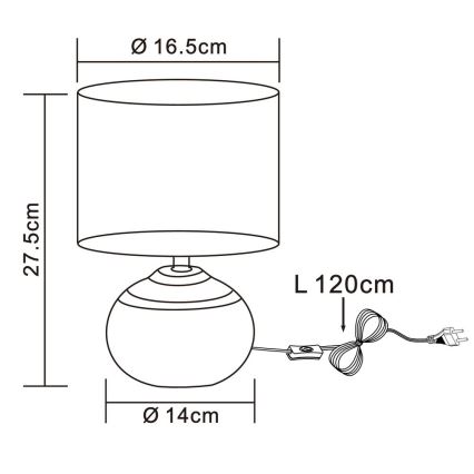 Globo - Lámpara de mesa 1xE14/40W/230V beige/cerámica