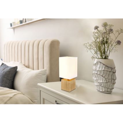 Globo - Lámpara de mesa 1xE27/7W/230V blanco/marrón