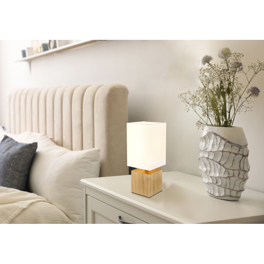 Globo - Lámpara de mesa 1xE27/7W/230V blanco/marrón