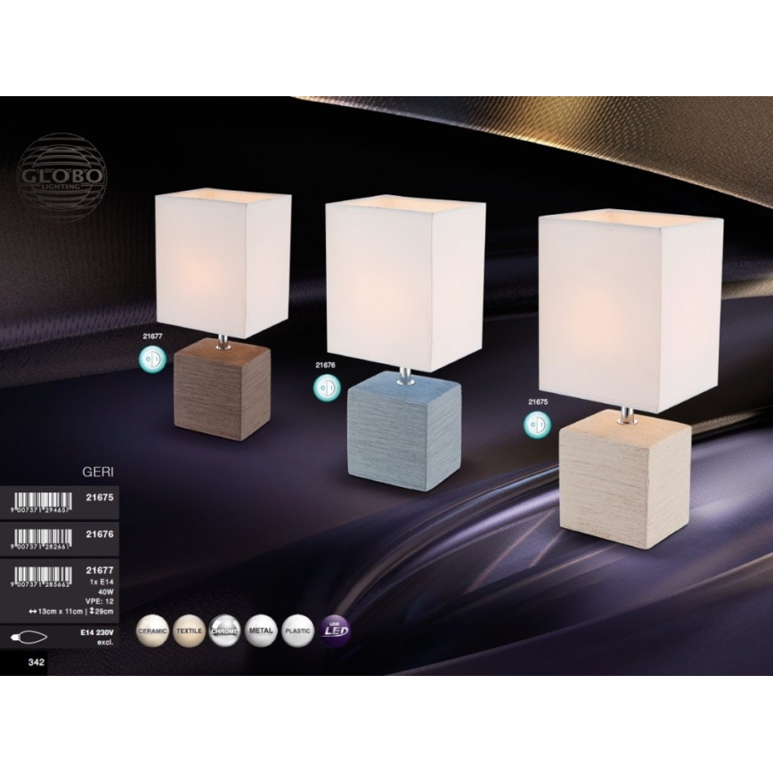 Globo 21677 - Lámpara de mesa E14/40W/230V