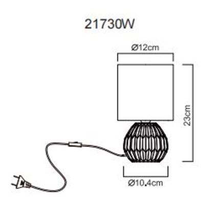 Globo - Lámpara de mesa 1xE14/40W/230V blanco