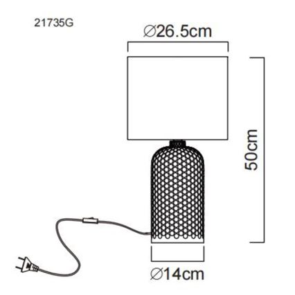 Globo - Lámpara de mesa 1xE27/60W/230V gris