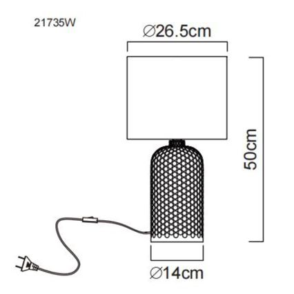 Globo - Lámpara de mesa 1xE27/60W/230V blanco