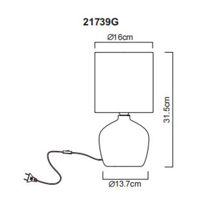 Globo - Lámpara de mesa 1xE14/40W/230V gris